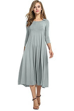Carica l'immagine nel visualizzatore di Gallery, Women Cotton And Linen Vintage Casual Loose Solid Long Draped Dresses