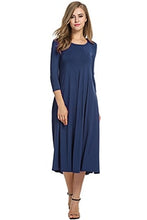 Carica l'immagine nel visualizzatore di Gallery, Women Cotton And Linen Vintage Casual Loose Solid Long Draped Dresses