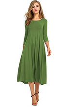 Carica l'immagine nel visualizzatore di Gallery, Women Cotton And Linen Vintage Casual Loose Solid Long Draped Dresses