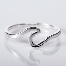 Carica l'immagine nel visualizzatore di Gallery, Wave Alloy Silver Rings Charms Rose Gold Wedding Rings for Women