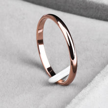 Carica l'immagine nel visualizzatore di Gallery, Titanium Steel Rose Gold Anti-allergy Smooth Simple Wedding Couples Rings