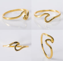 Carica l'immagine nel visualizzatore di Gallery, Wave Alloy Silver Rings Charms Rose Gold Wedding Rings for Women