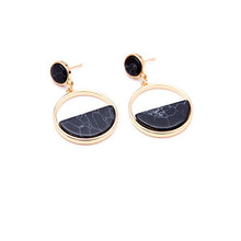 Carica l'immagine nel visualizzatore di Gallery, Women's Handmade Simple Geometric Circular Marble Long Popular Earrings