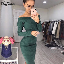 Carica l'immagine nel visualizzatore di Gallery, Women Long Sleeve Off Shoulder Mid-calf Autumn Winter Bodycon Party Dresses