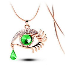 Carica l'immagine nel visualizzatore di Gallery, Fashion Magic Eye Crystal Tear Drop Eyelashes Necklace Long Sweater Chain