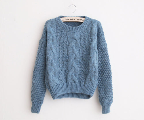 Women Sweaters Warm Pullover Jumpers Mohair Pullover Twist Pull Jumpers Autumn