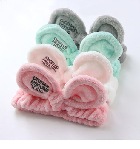 Women Cute Big Ears Comfortable Wash Face Bathe Hair Holder Elastic Headband Girls