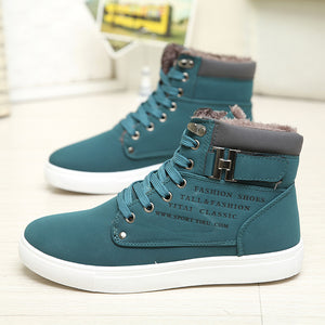 Men Boots Fashion Warm Winter Autumn Leather Footwear Shoes