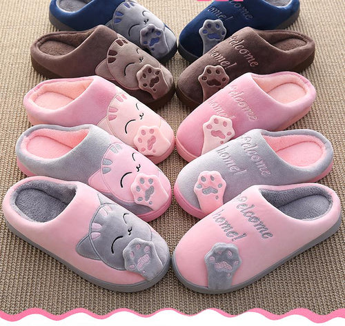Women's Furry Cute Plush Fox Hair Fluffy Fur Winter Warm Slippers