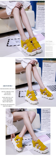 Women's High Heel Casual footwear flip flops Open Toe Platform Gladiator Sandals